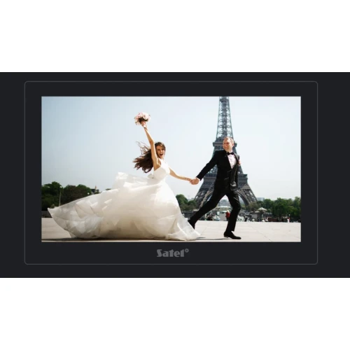 10–calowy manipulator graficzny SATEL INT-TSH210 w kolorze czarnym, do obsługi systemu alarmowego 