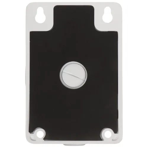 Zdjęcie przedstawia prostokątną, czarno-białą płytkę montażową z centralnie umieszczonym okrągłym elementem. Płytka posiada cztery otwory montażowe w rogach i dwa dodatkowe otwory na górze.