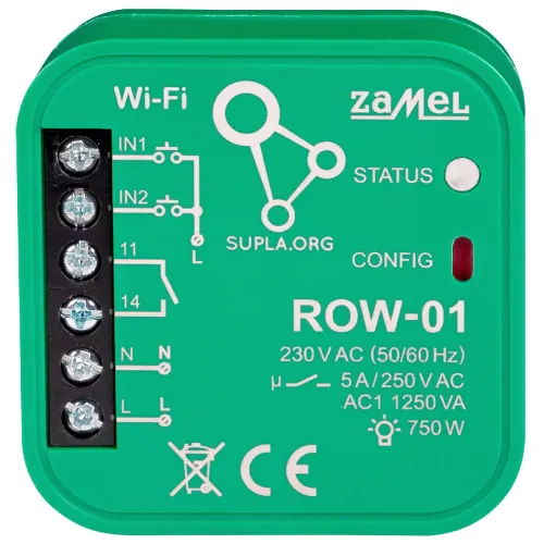 INTELIGENTNY PRZEŁĄCZNIK ROW-01 Wi-Fi 230V AC ZAMEL