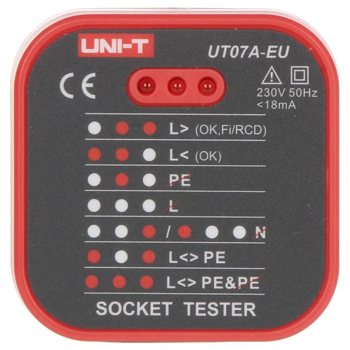 Tinklo lizdų testeris UT-07A-EU UNI-T
