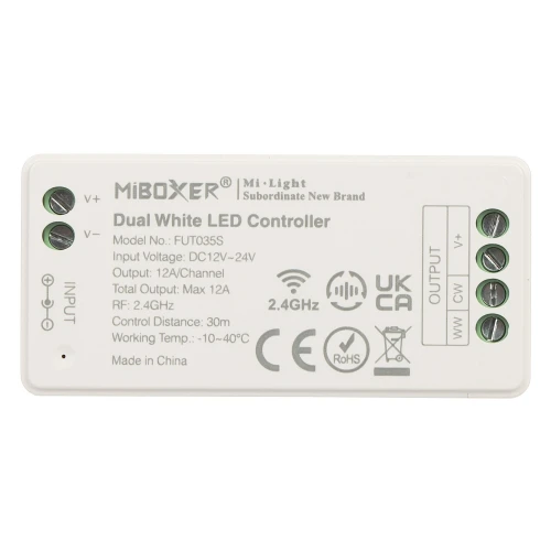 LED apšvietimo valdiklis LED-W-WC/RF2 2.4 GHz, CCT 12... 24V DC MiBOXER / Mi-Light