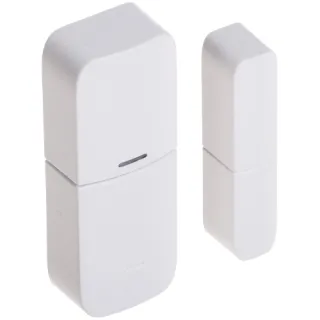 Na zdjęciu znajduje się biały, bezprzewodowy kontaktron składający się z dwóch części o prostokątnym kształcie. Obie części mają zaokrąglone krawędzie i są ustawione pionowo obok siebie.