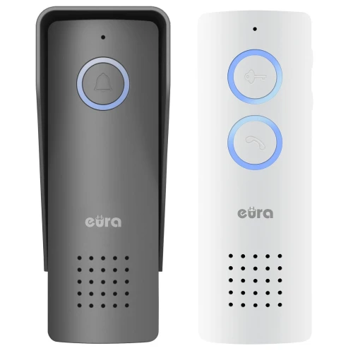 Belaidis durų telefonas EURA ADP-80A3 - balta-grafito spalva, 426~440 MHz, veikimo atstumas iki 100m, palaiko 1 įėjimą