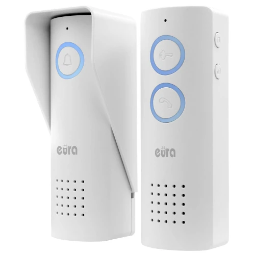 Belaidis durų telefonas EURA ADP-80A3 - baltas, 426~440 MHz, veikimo atstumas iki 100m, 1 įėjimo palaikymas