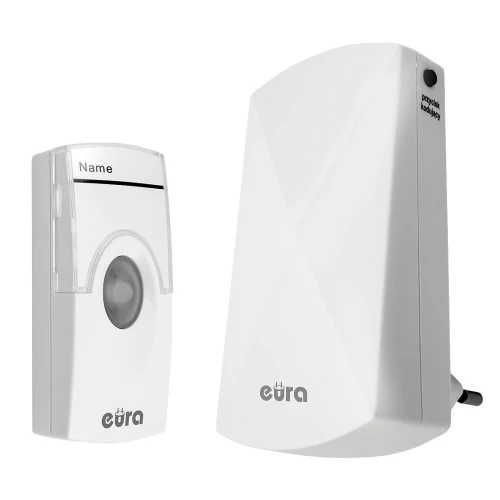 EURA WDP-05A3 belaidis skambutis - baltas, užkoduotas, galimybė plėsti, maitinimas 230V/50 Hz