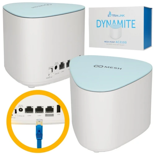 Extralink Dynamite C21 | Mesh tinklo plėtros modulis | AC2100, MU-MIMO, Namų Mesh WiFi sistema