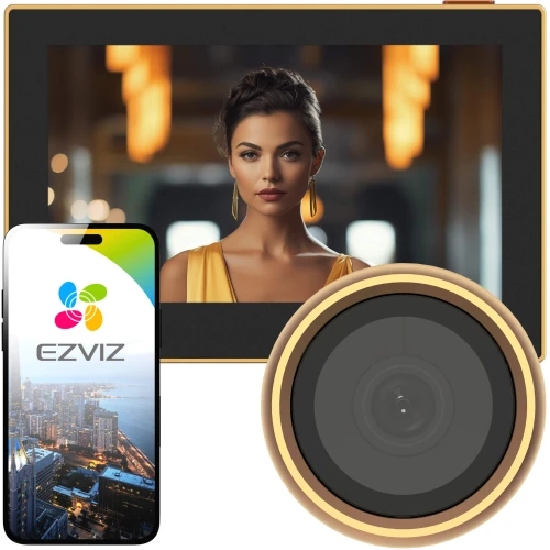 EZVIZ HP2 Gold Išmanusis durų akutė su FHD ekranu, WiFi ir mobiliąja programėle