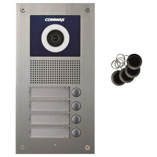 4-abonentų kamera su optikos reguliavimu ir RFID skaitytuvas Commax DRC-4UC/RFID