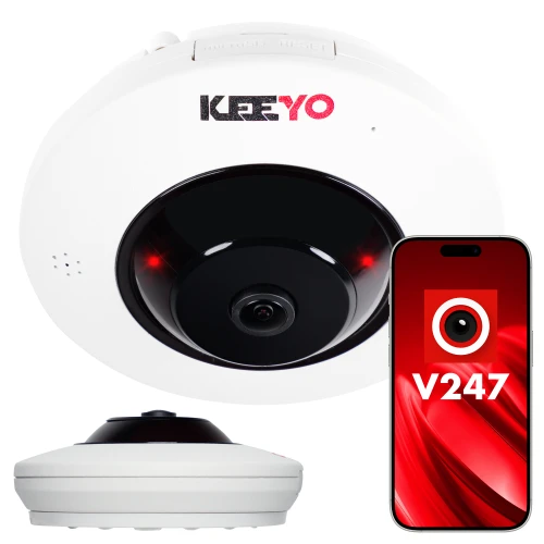 KEEYO LV-P-IP4M2FE 4Mpx IR 25m 180 laipsnių belaidė FISHEYE IP kamera