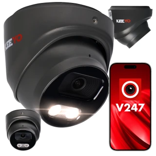 IP kupolinė kamera KEEYO LV-V-IP5M25DF-DL-G 5Mpx, hibridinis IR/LED apšvietimas