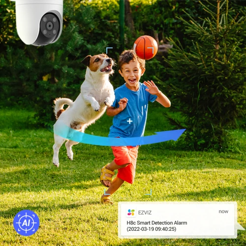 WiFi EZVIZ H8c 2K+ sukamasis vaizdo kamera su išmaniaisiais aptikimu ir sekimu
