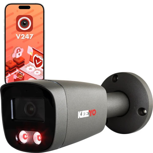 IP cilindrinė kamera 5Mpx IR 25m KEEYO LV-V-IP5M25TF-G-II AI Audio