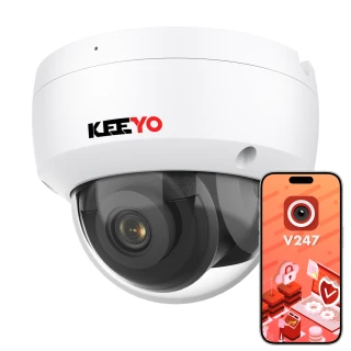 IP kupolo tipo vandalams atspari kamera KEEYO LV-V-IP5M30DF-IK 5Mpx, IR 30m, IK10, išmaniosios funkcijos