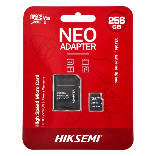 MicroSD atminties kortelė Hikvision HS-TF-C1 256GB