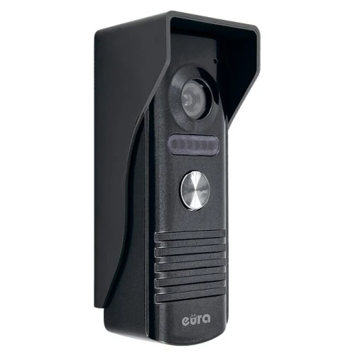 Modulinė išorinė EURA VDA-11A3 EURA CONNECT vienų šeimos namų vaizdo durų telefonas, grafito spalvos, balta šviesa