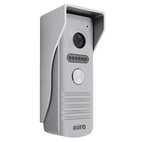 Modulinė išorinė EURA VDA-13A3 EURA CONNECT vienų šeimos namų vaizdo durų telefonas, pilkas, infraraudonasis šviesos kasetė