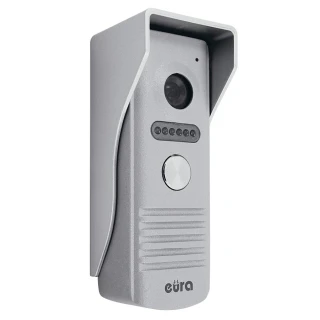 Modulinė išorinė EURA VDA-14A3 EURA CONNECT vienų šeimos namų vaizdo durų telefonas, pilkas, balta šviesa