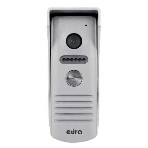 Modulinė išorinė EURA VDA-14A3 EURA CONNECT vienų šeimos namų vaizdo durų telefonas, pilkas, balta šviesa