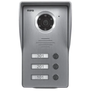 Modulinė išorinė EURA VDA-24A3 EURA CONNECT vaizdo durų telefonas trijų šeimų kasetė