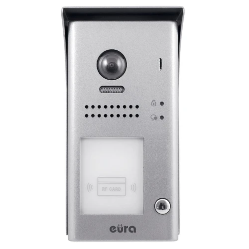 Modulinė išorinė EURA VDA-80A5 2EASY vienbučio vaizdo durų telefonas, paviršinis montavimas, artumo raktų skaitytuvas