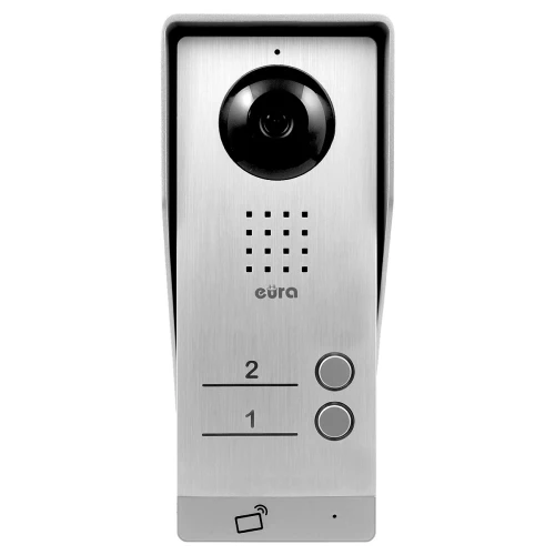 Modulinė išorinė EURA VDA-92A3 EURA CONNECT dviejų šeimų vaizdo durų telefonas su artumo skaitytuvu