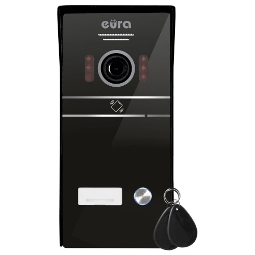 EURA VDA-61C5 išorinė vaizdo durų telefonų kasetė - vienai šeimai, juoda, 1080p kamera