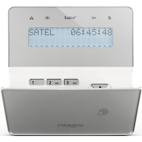 Belaidis LCD manipuliatorius su artimosios prieigos kortelių skaitytuvu Satel INT-KWRL2-SSW