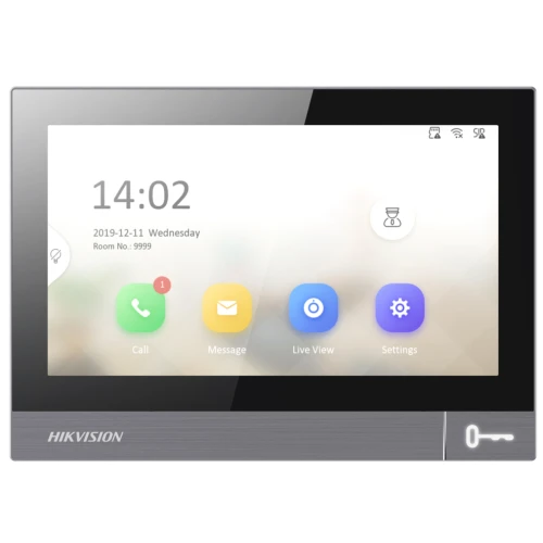 Hikvision DS-KH8381-WTE1 vaizdo domofono monitorius, jutiklinis ekranas, LCD IPS, WiFi, PoE, SD lizdas