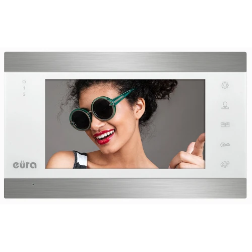 Eura VDA-01C5 monitorius - baltas LCD 7'' AHD vaizdo atmintis