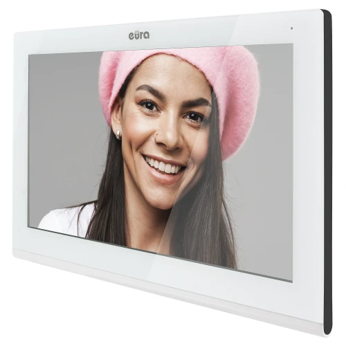 EURA VDA-09C5 monitorius - baltas, jutiklinis, LCD 7'', FHD, vaizdų atmintis, SD 128GB, galimybė išplėsti iki 6 monitorių