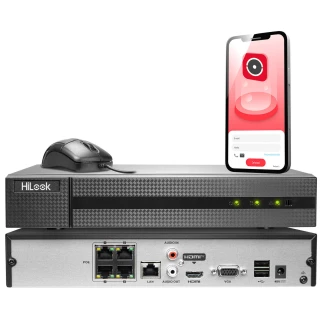 NVR-4CH-4MP/4P IP įrašytuvas su 4 kanalais ir POE HiLook by Hikvision