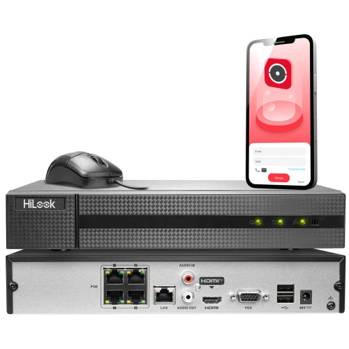 NVR-4CH-5MP/4P IP įrašytuvas su 4 kanalais ir POE HiLook by Hikvision