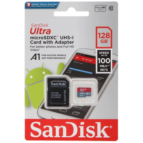 Atminties kortelė SD-MICRO-10/128-SAND UHS-I, SDXC 128GB Sandisk