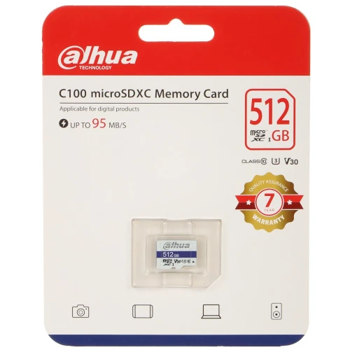 Atminties kortelė TF-C100/512GB microSD UHS-I, SDXC 512GB DAHUA