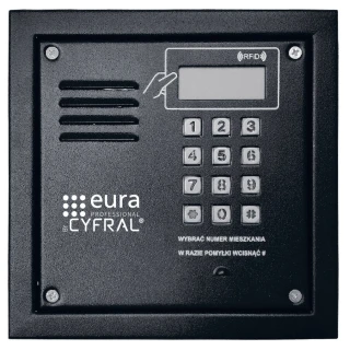 CYFRAL PC-2000RE juodas skaitmeninis panelis su RFiD skaitytuvu ir elektronika