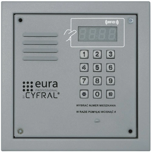 CYFRAL PC-2000R sidabrinis skaitmeninis panelė su RFiD skaitytuvas