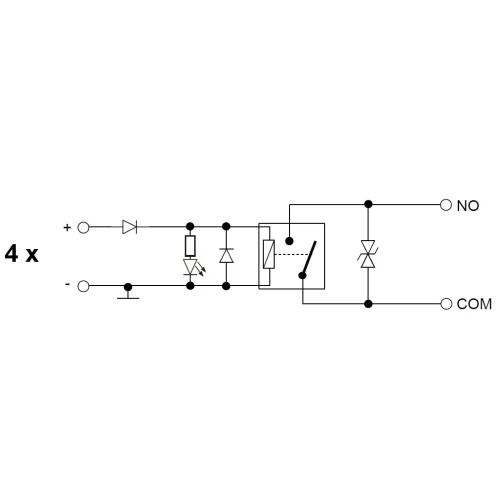 Relė modulis su jungikliu PK4-12-ZN/S