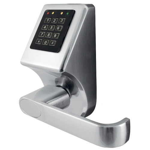 EURA ELH-70B9 SILVER prieigos kontrolės skydelis su RFID skaitytuvu ir šifratoriumi, universalus varžtų išdėstymas