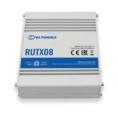 Teltonika RUTX08 | Pramoninis maršrutizatorius | 1x WAN, 3x LAN 1000 Mb/s, VPN