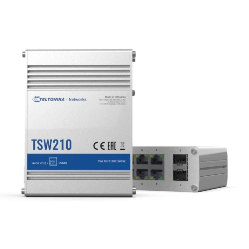 Teltonika TSW210 | Perjungiklis | 8x RJ45 1000Mb/s, 2x SFP