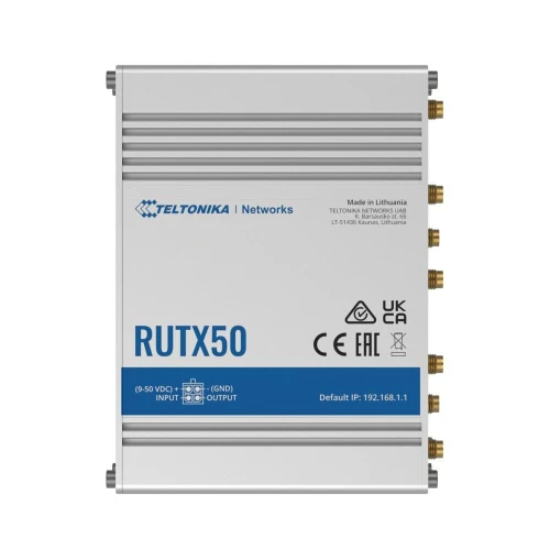 Teltonika RUTX50 | Profesionalus pramoninis maršrutizatorius | 5G, Wi-Fi 5, Dual SIM, 5x RJ45 1000Mb/s