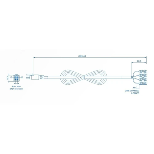 Teltonika maitinimo laidas | Maitinimo kabelis | su 4-kryptimi varžtų jungtimi, PR2FK20M