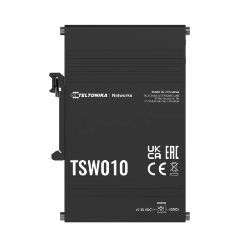 Teltonika TSW010 | Perjungiklis | 5x RJ45 100Mb/s, pasyvus PoE, IP30, DIN