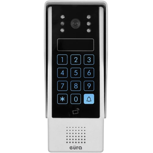 EURA VDP-90A3 DELTA+ juodas 7" vaizdo durų telefonas, pilnas HD, WiFi, 2 įėjimai, šifratorius, artumo skaitytuvas, ahd, tuya