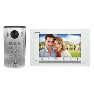 EURA VDP-60A5/N WHITE 2EASY vaizdo durų telefonas - vienai šeimai, LCD 7'', baltas, mechaninis šifratorius, paviršinis