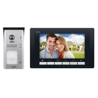 Videodurys EURA VDP-61A5/N BLACK 2EASY - vienai šeimai, LCD 7'', juoda, RFID, paviršinis