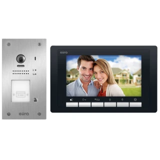 EURA VDP-61A5/P BLACK 2EASY vaizdo durų telefonas - vienai šeimai, LCD 7'', baltas, RFID, įmontuotas