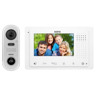 EURA VDP-62A5 WHITE "2EASY" vaizdo durų telefonas - vienai šeimai, LCD 4,3", baltas, paviršinis
