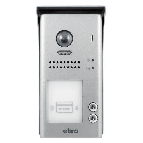 Videodomofonas EURA VDP-70A5/N BLACK "2EASY" - dviejų šeimų, 2x LCD 7", juodas, artumo skaitytuvas Unique 125 kHz, paviršinis,
