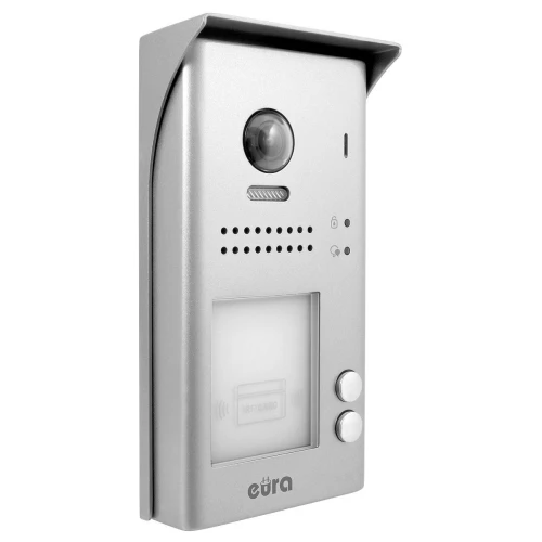 EURA VDP-70A5/N WHITE "2EASY" vaizdo durų telefonas - dviejų šeimų, 2x LCD 7", baltas, artumo skaitytuvas Unique 125 kHz, paviršinis